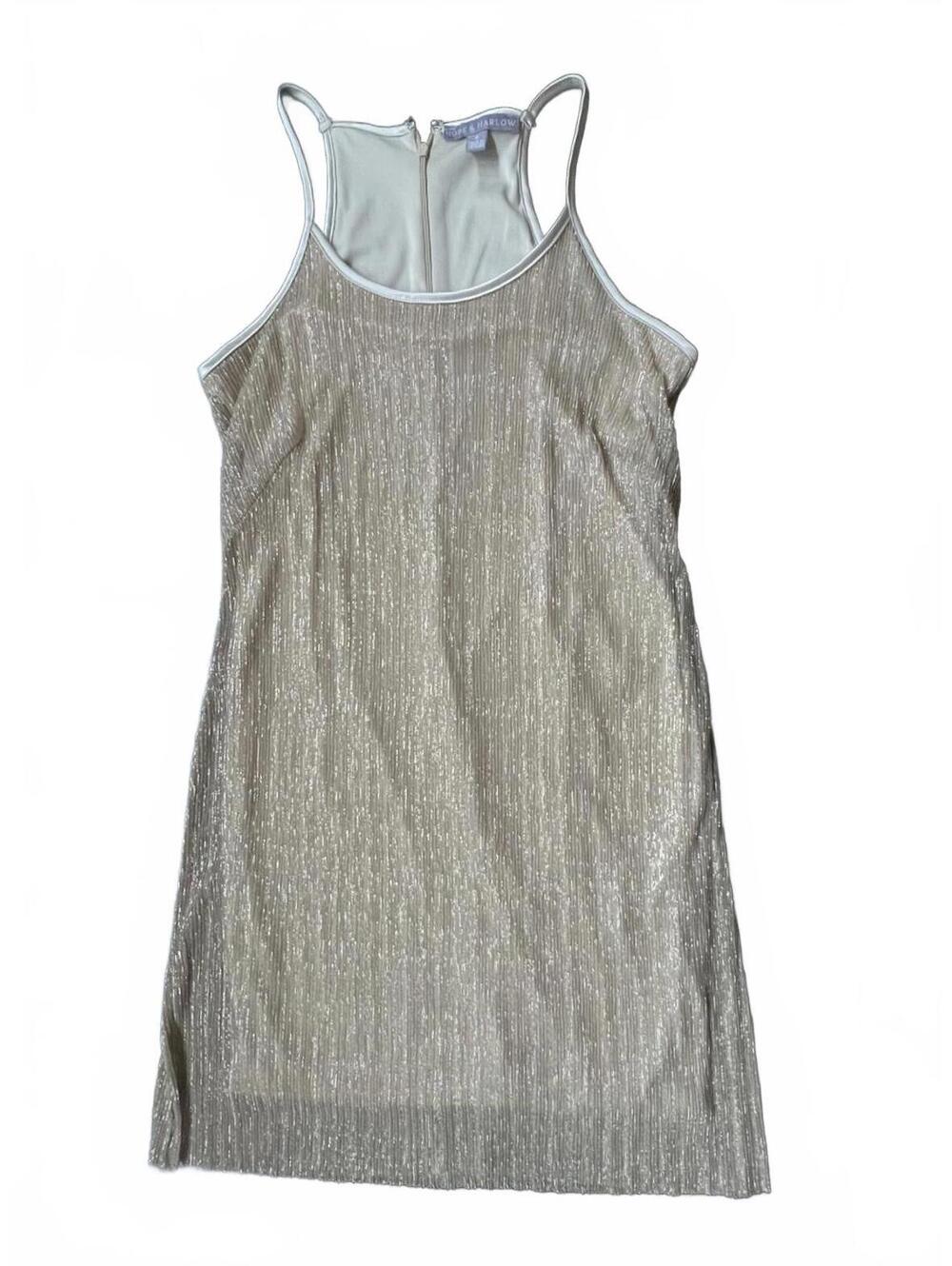 Hope & Harlow Gold Shimmery Sleeveless Dress Size 8